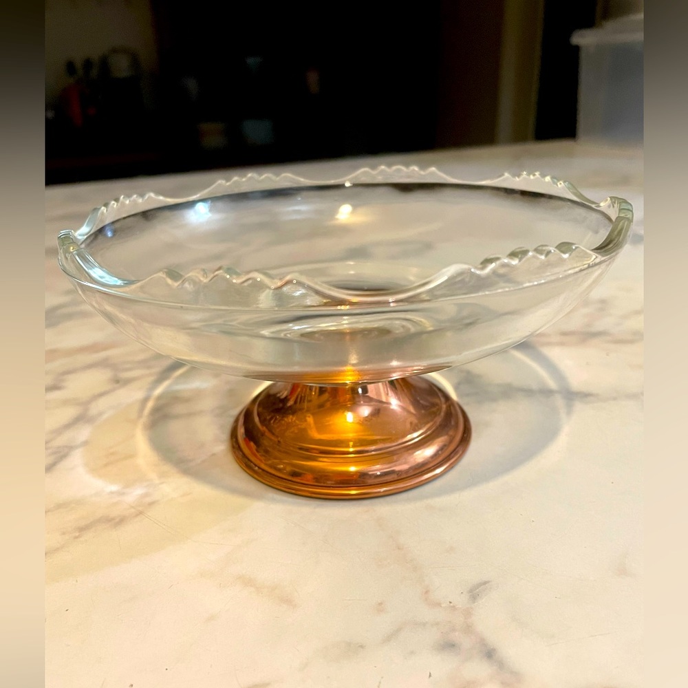 PRINCESS HOUSE Vintage Glass and Copper candy bowl